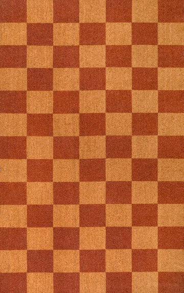 Porter Classic Farmhouse Checkered Coir Area Rug
